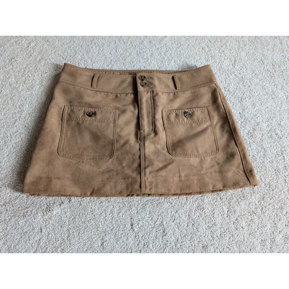 H&M Divided Brown Pocket Accent Mini Skirt Size 8